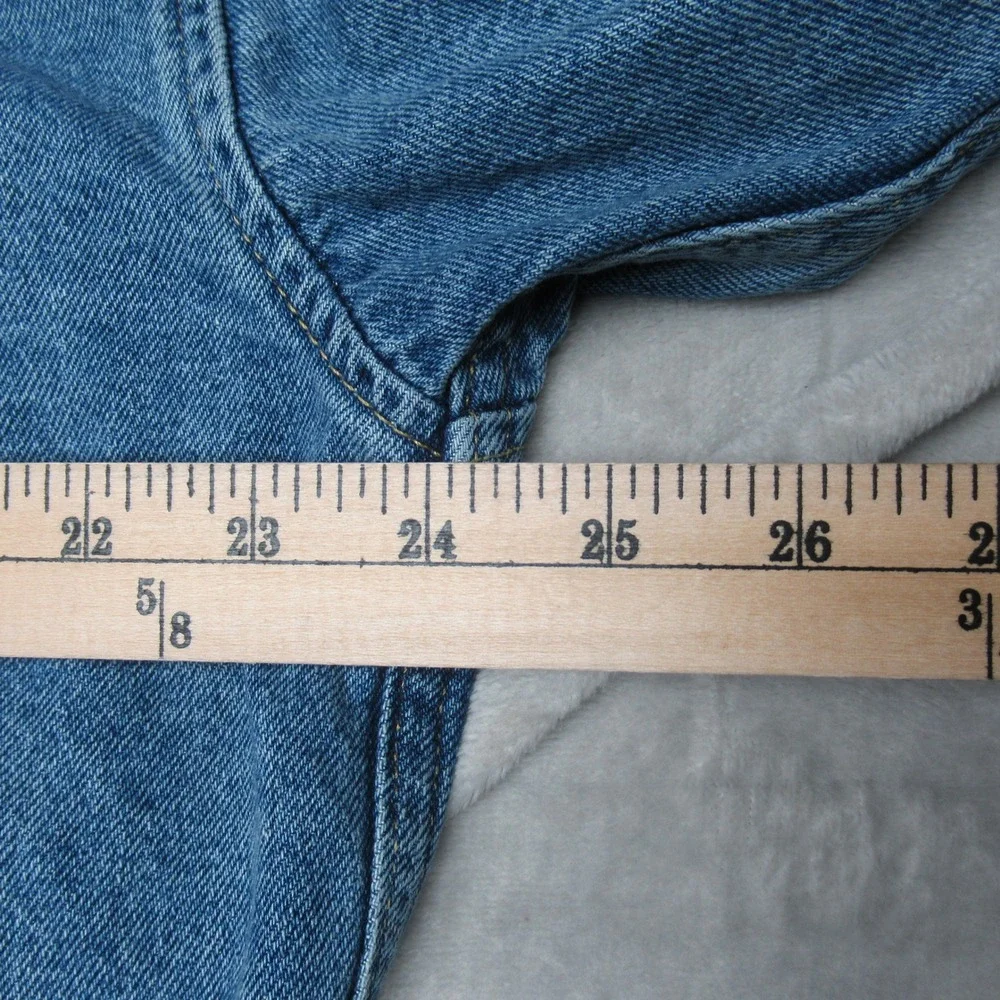 Levis‎ Silver Tab Denim Shirt Jacket Mens Medium Blue Denim Oversized Button VTG - Picture 8 of 10